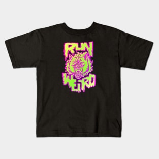 Run Weird - Wolf - Colour Kids T-Shirt